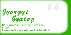 gyorgyi gyalog business card